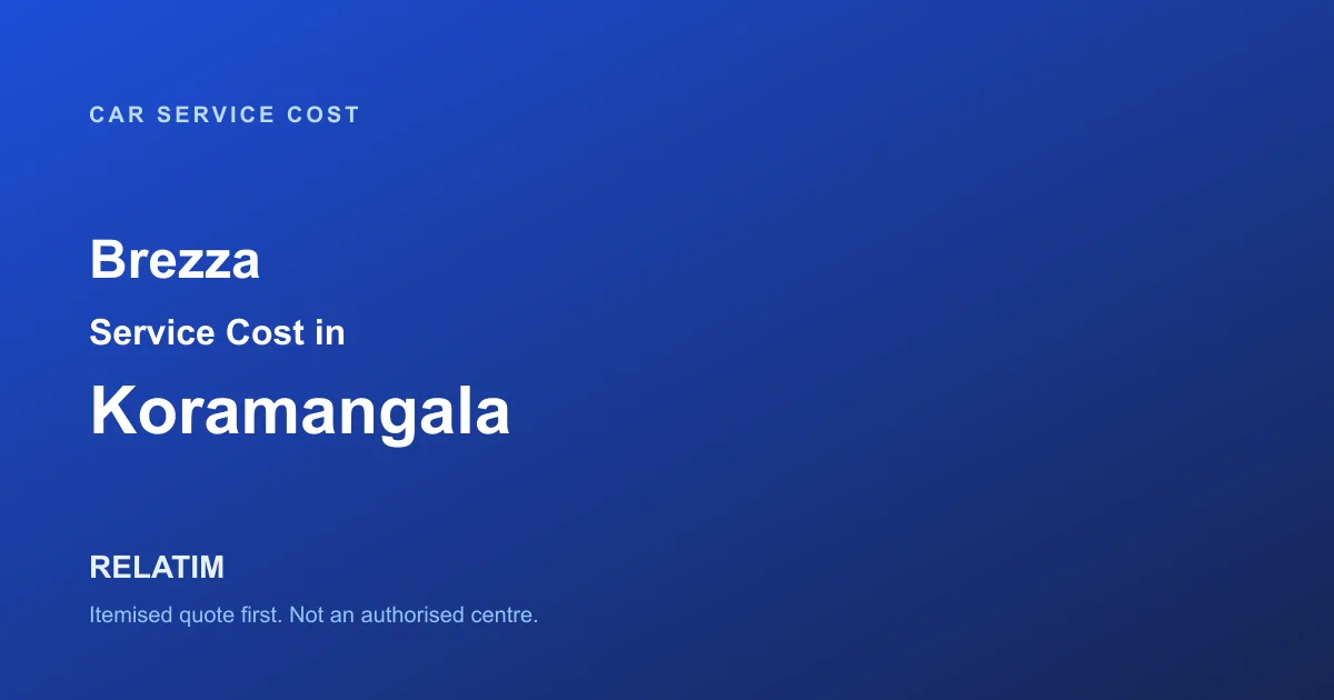 Brezza Service Cost in Koramangala, Bangalore